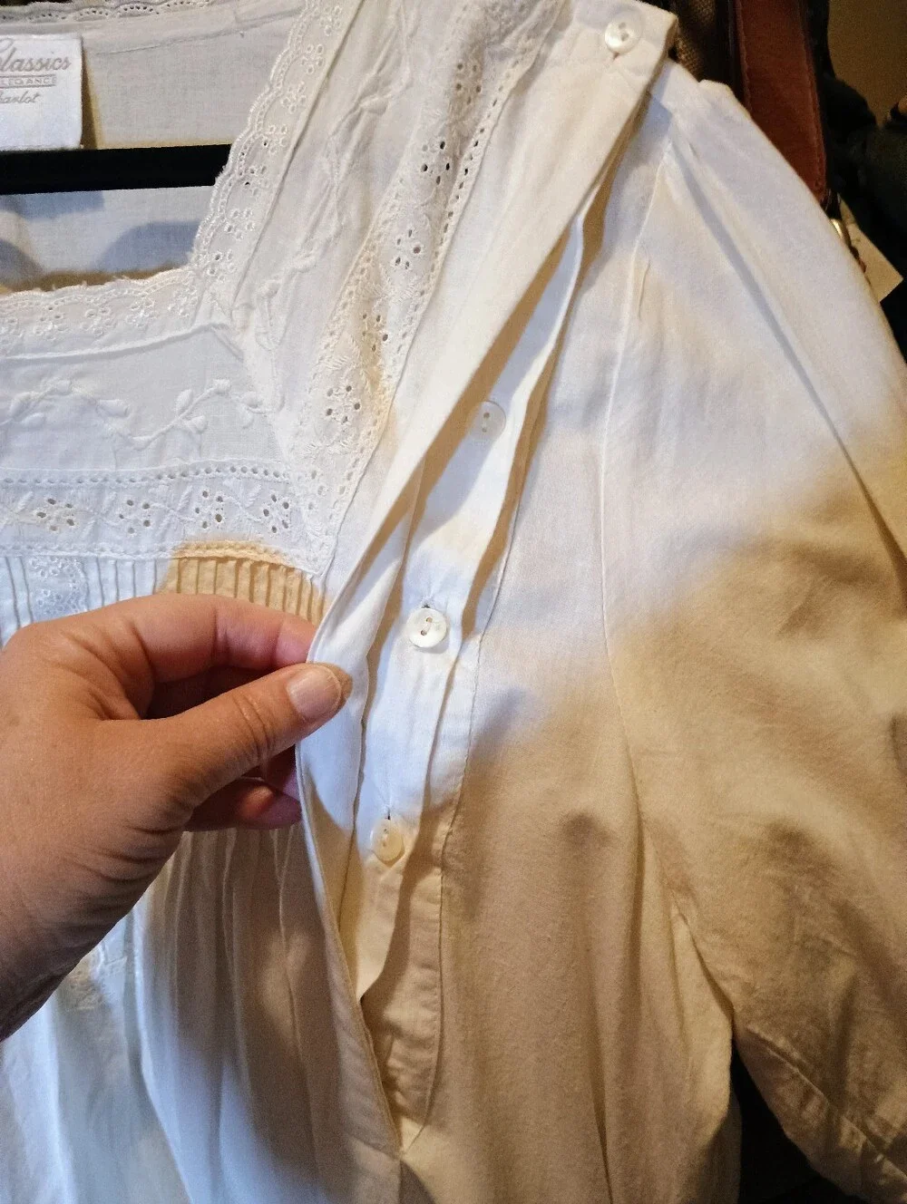 Vintage Cottage Core Victorian Classics by Nancy Charlot White Cotton Nightgown